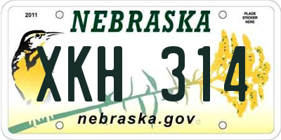 NE license plate XKH314