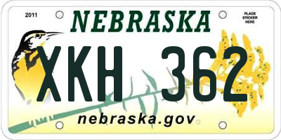 NE license plate XKH362