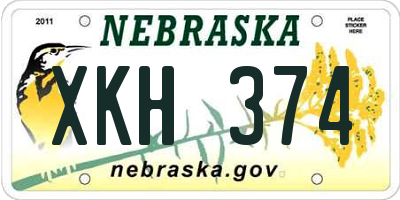 NE license plate XKH374