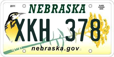 NE license plate XKH378