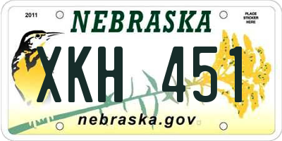 NE license plate XKH451