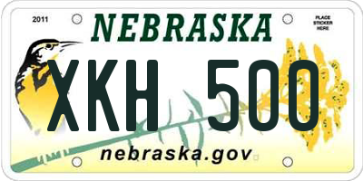 NE license plate XKH500