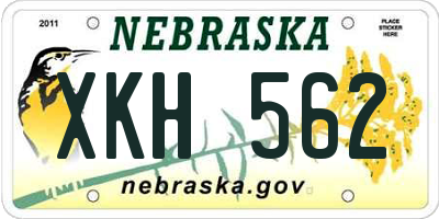 NE license plate XKH562