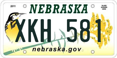 NE license plate XKH581