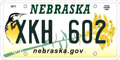 NE license plate XKH602