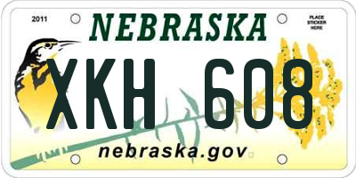 NE license plate XKH608