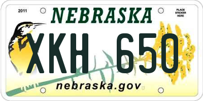 NE license plate XKH650