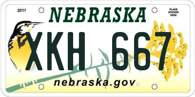 NE license plate XKH667