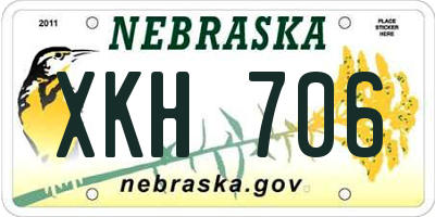 NE license plate XKH706
