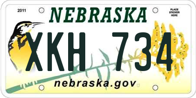 NE license plate XKH734