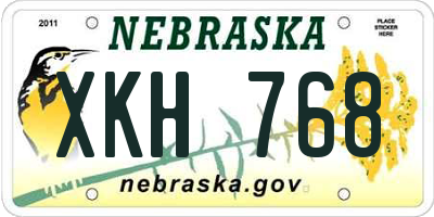 NE license plate XKH768