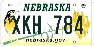 NE license plate XKH784