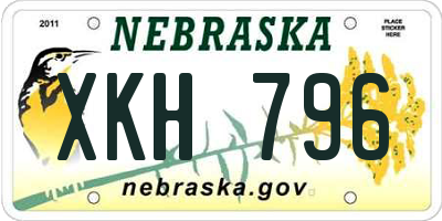 NE license plate XKH796