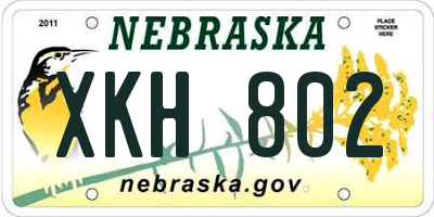NE license plate XKH802