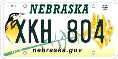 NE license plate XKH804
