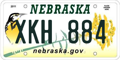 NE license plate XKH884