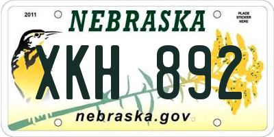 NE license plate XKH892
