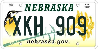 NE license plate XKH909