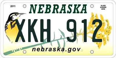 NE license plate XKH912