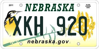 NE license plate XKH920