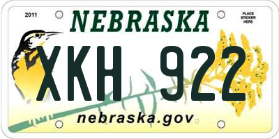 NE license plate XKH922