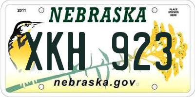 NE license plate XKH923