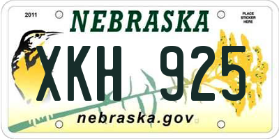 NE license plate XKH925