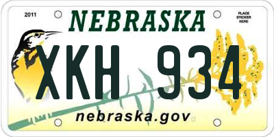 NE license plate XKH934