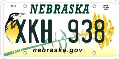 NE license plate XKH938