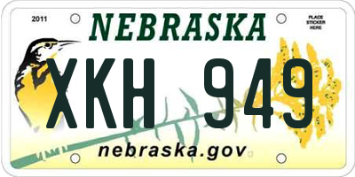 NE license plate XKH949