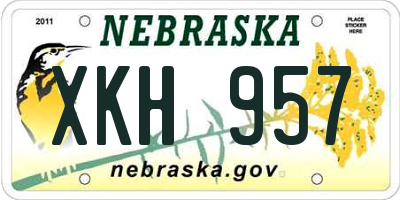 NE license plate XKH957