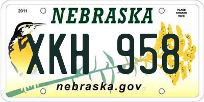 NE license plate XKH958