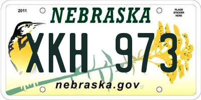 NE license plate XKH973