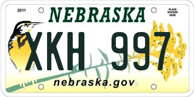NE license plate XKH997