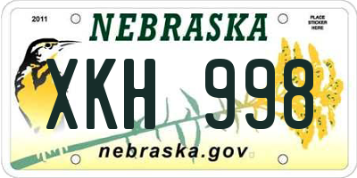 NE license plate XKH998