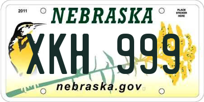 NE license plate XKH999