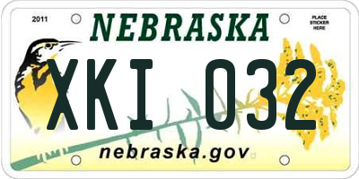 NE license plate XKI032