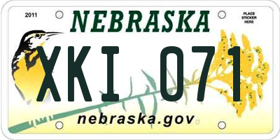 NE license plate XKI071