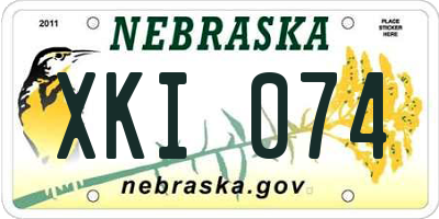 NE license plate XKI074