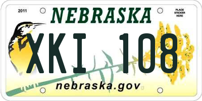 NE license plate XKI108