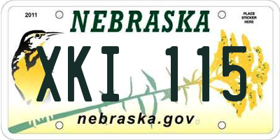 NE license plate XKI115