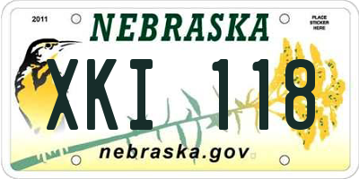 NE license plate XKI118