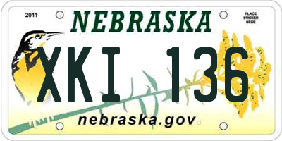 NE license plate XKI136