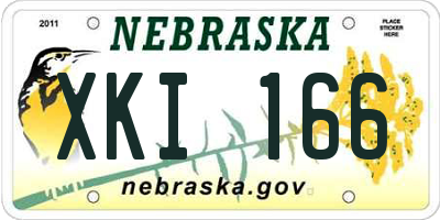 NE license plate XKI166