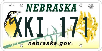 NE license plate XKI171