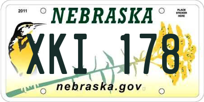 NE license plate XKI178