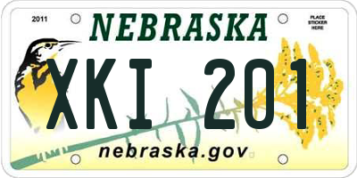 NE license plate XKI201