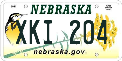 NE license plate XKI204