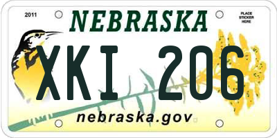 NE license plate XKI206