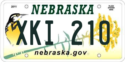NE license plate XKI210